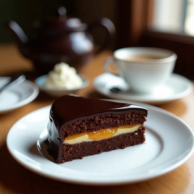 Sachertorte Austriaca de Chocolate y Mermelada de Albaricoque: Postre Imperial