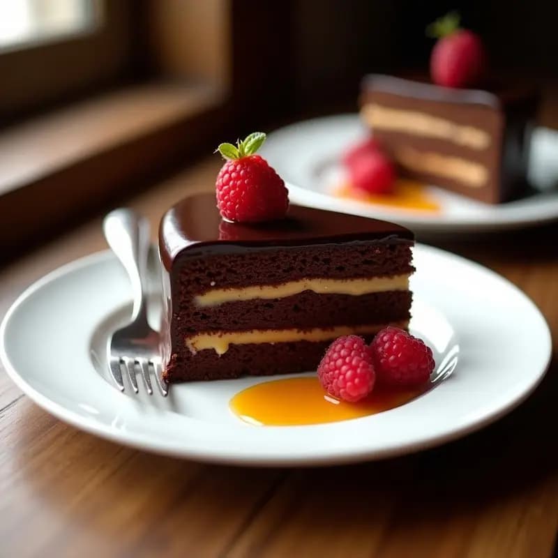 Sachertorte Austriaca con Cobertura de Chocolate Negro: Postre Clásico Sin Harina