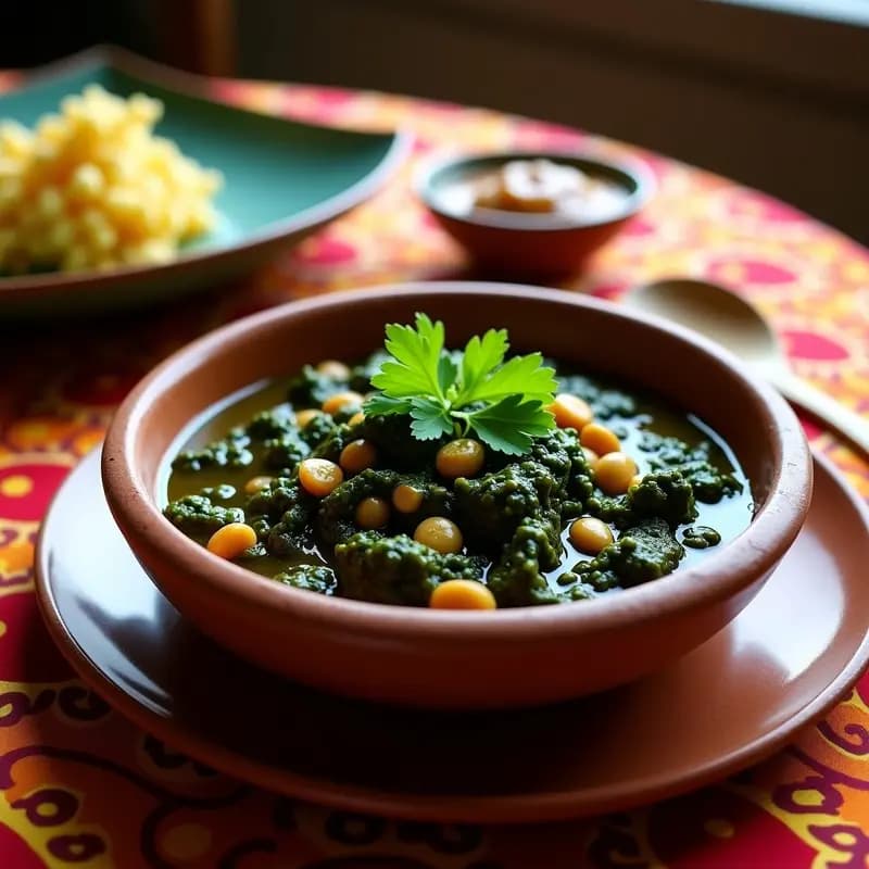 Saka Saka de Espinacas y Cacahuetes: Receta Congoleña Vegana y Alta en Hierro