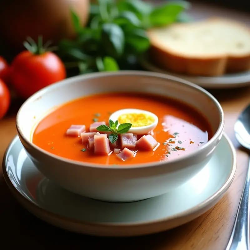 Salmorejo con Jamón y Huevo Duro: Receta Cordobesa Sin Pan Blanco en Thermomix