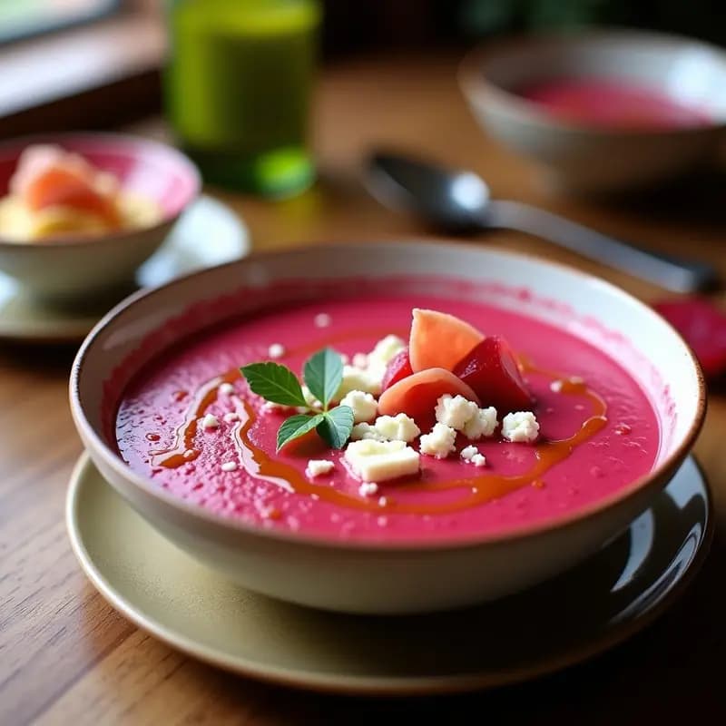 Salmorejo de Remolacha y Queso Fresco: Sopa Fría Original con Toque Andaluz
