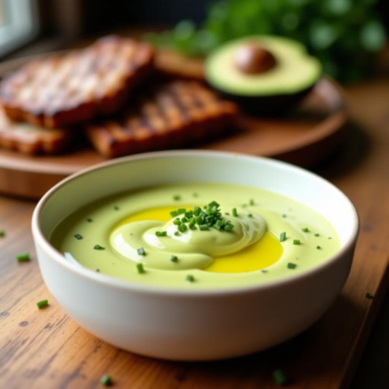 Salsa de Aguacate y Mostaza: Acompañamiento Keto para Carnes en 10 Minutos