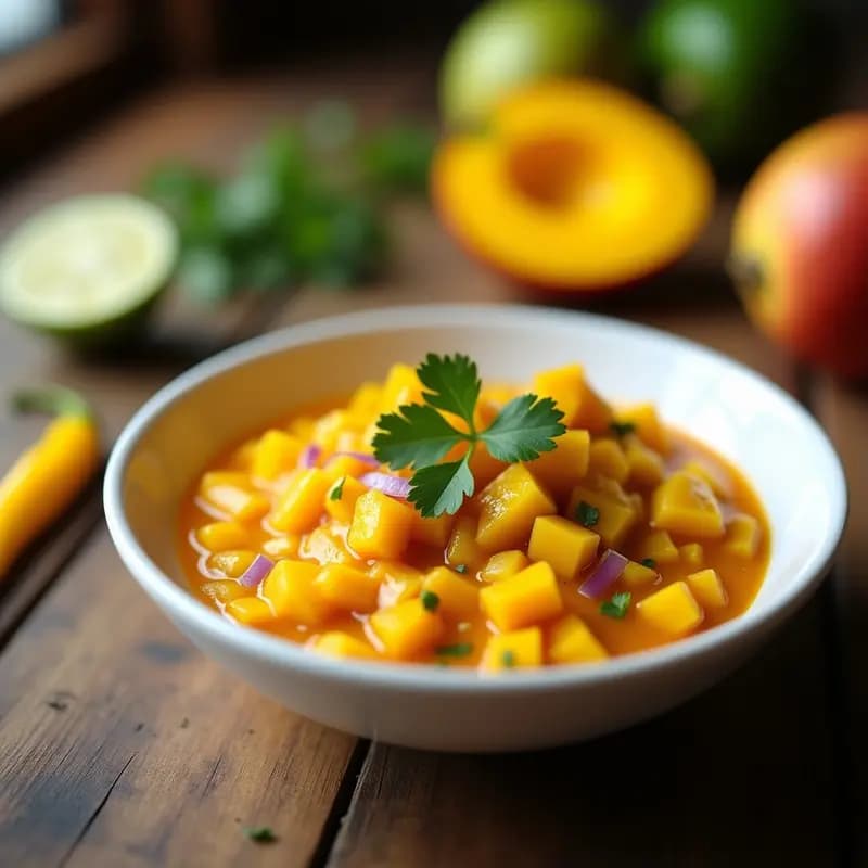 Salsa de Ají Amarillo y Mango: Aderezo Peruano Dulce-Picante para Carnes
