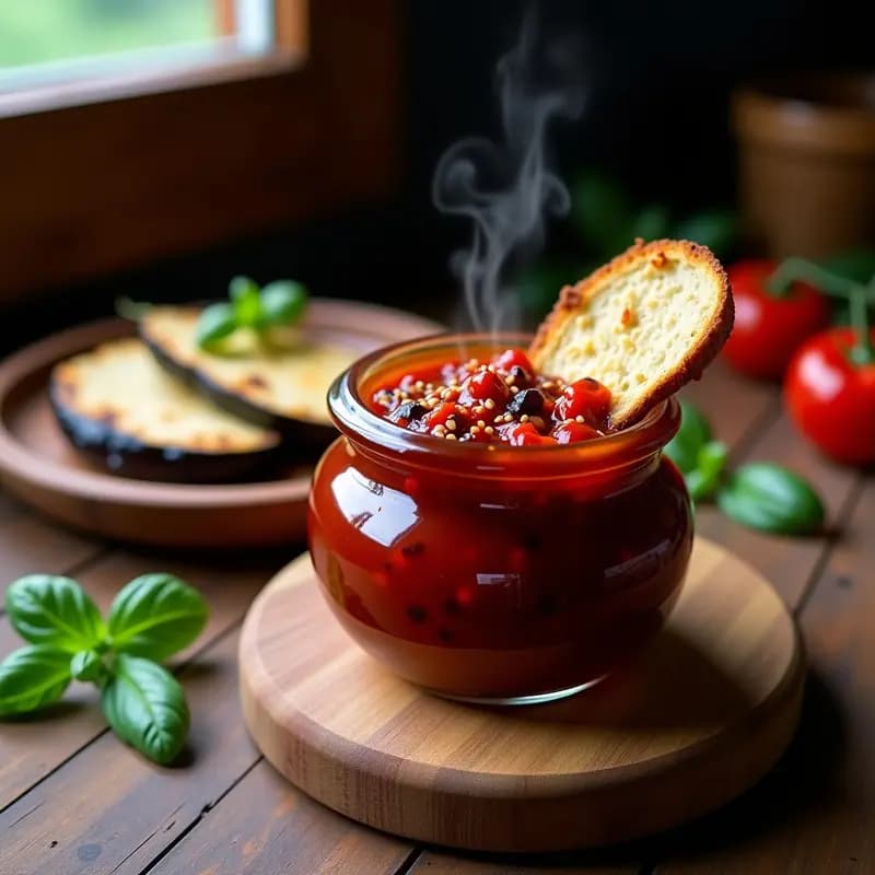 Salsa de Ajvar con Pimiento Asado y Ajo Negro: Condimento Balcánico Antioxidante