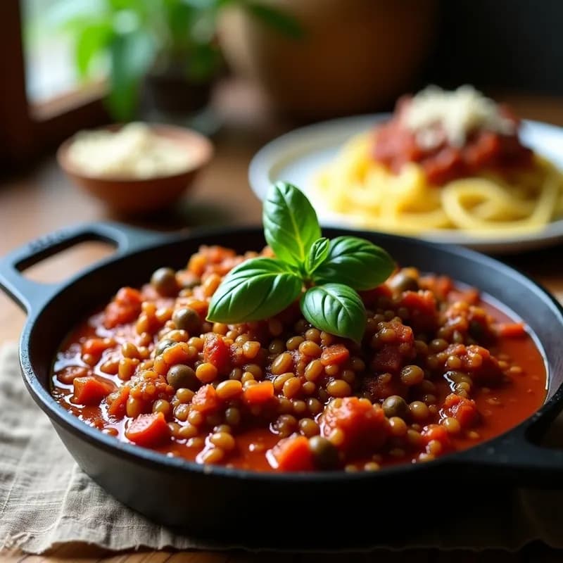 Salsa Bolonesa Vegana: Receta con Lentejas y Hongos en 25 Minutos