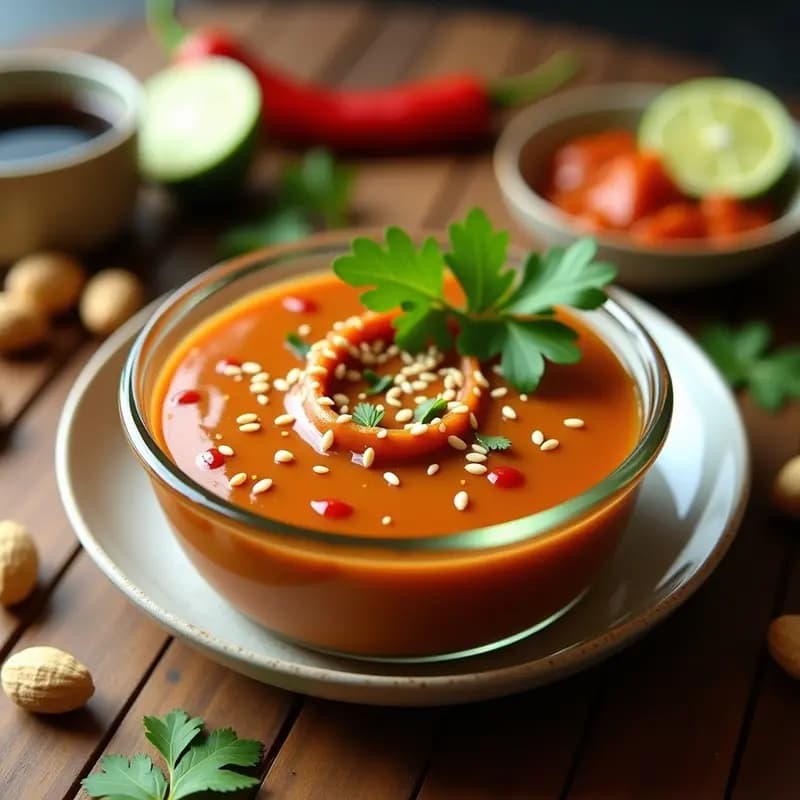 Salsa de Cacahuete y Tamarindo con Toque de Chile: Receta Tailandesa Vegana para Tupper