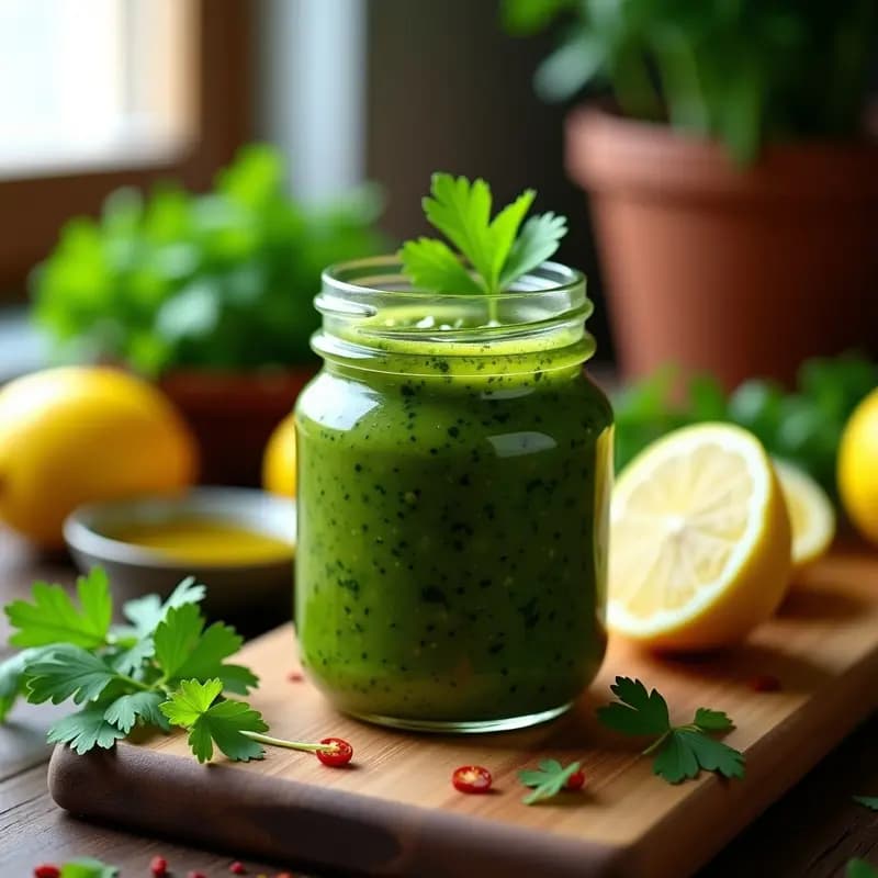 Salsa Chimichurri de Cilantro y Limón: Aderezo Argentino Vegano y Sin Gluten