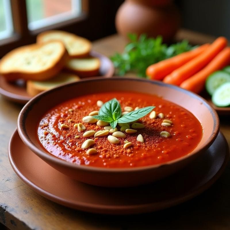 Salsa Romesco de Pimientos Choriceros y Cacahuetes: Receta Española Vegana para Tupper