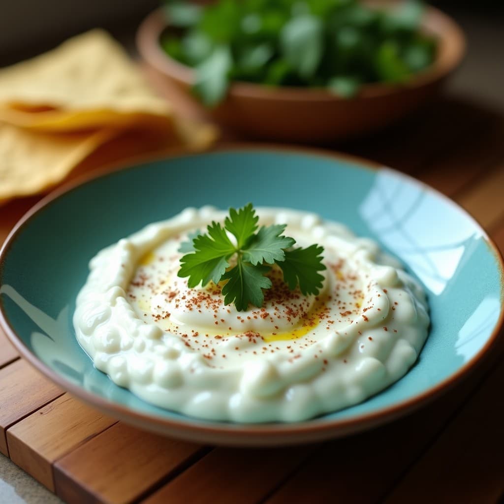 Salsa de Yogur de Coco y Cilantro con Toque de Comino: Acompañamiento Indio Vegano y Sin Lactosa