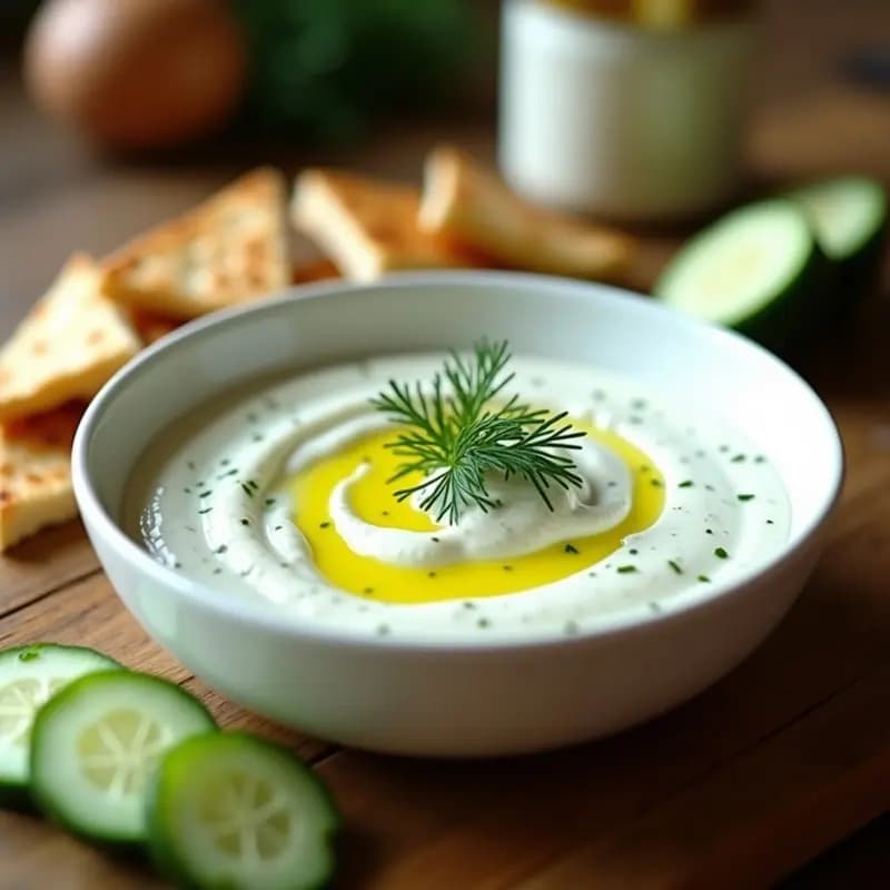 Salsa de Yogur con Pepino y Eneldo para Shawarma: Receta Libanesa Sin Lactosa