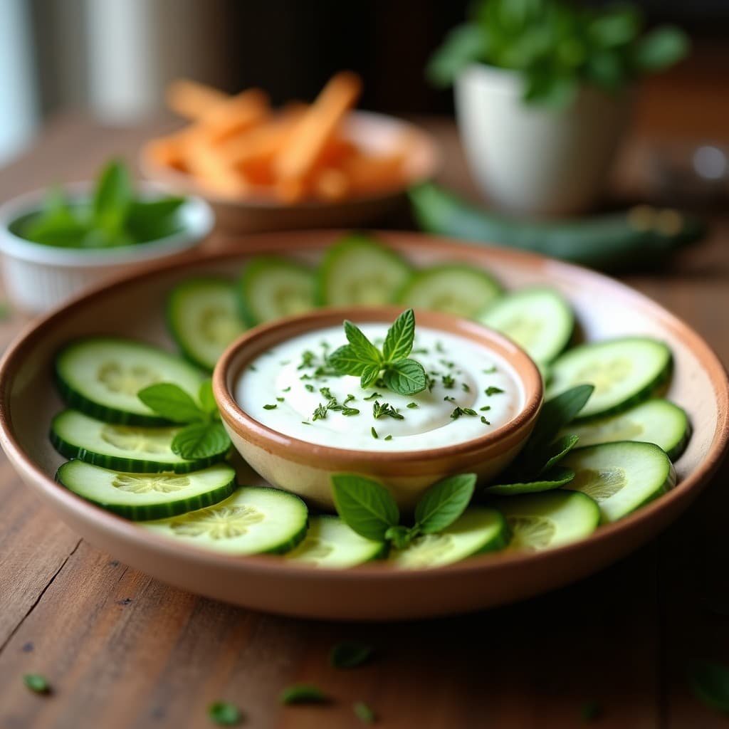 Salsa de Yogur de Soja con Menta y Pepino: Aperitivo Mediterráneo Vegano en 5 Minutos