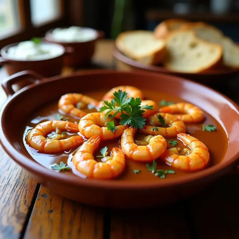 Samba de Camarones al Ajillo con Ajo Negro: Receta Española de Marisco Gourmet