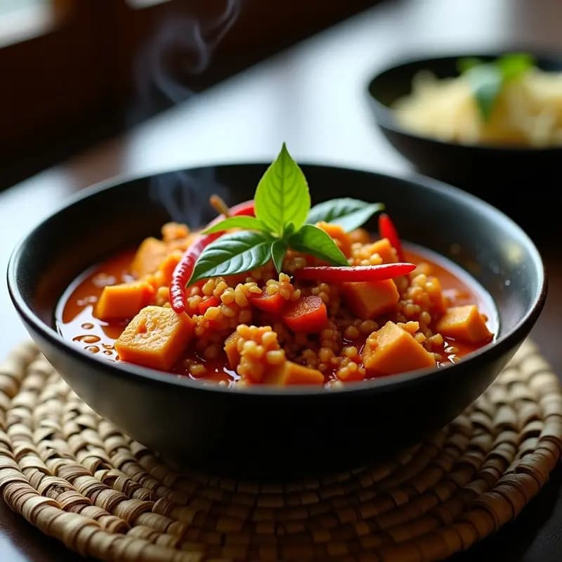 Sambal de Tempeh y Pimientos: Receta Indonésia Picante y Vegana en 15 Minutos