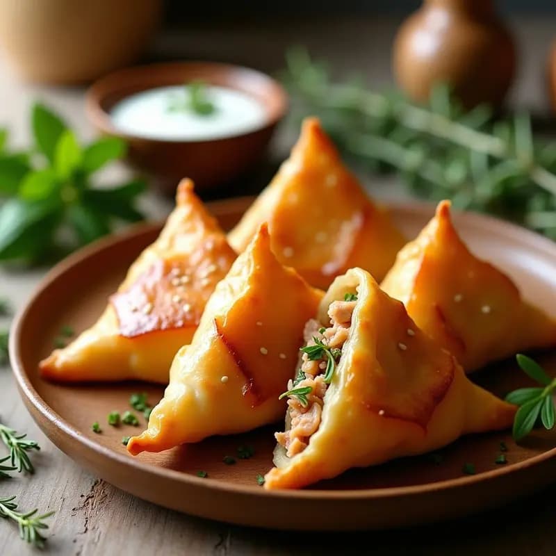 Samboosa de Atún y Hierbas Frescas: Receta Egipcia Crujiente en Airfryer