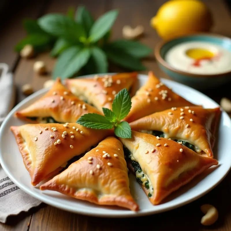 Samboosa de Espinacas y Queso de Anacardos: Empanadillas Árabes Veganas en Airfryer