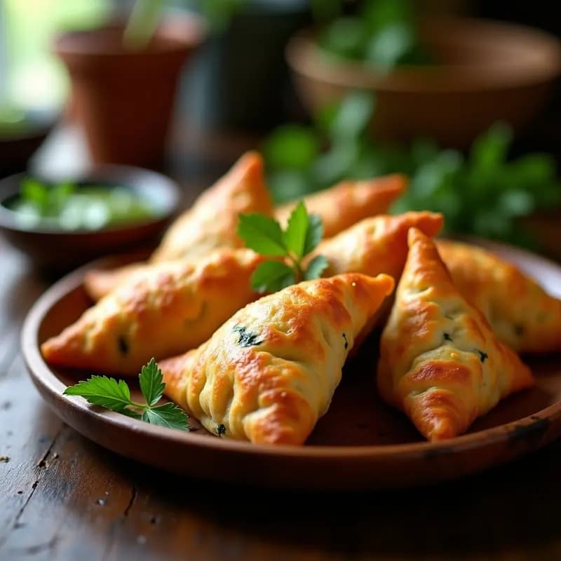 Samboosa de Espinacas y Queso Paneer: Empanadillas Indias Fritas en Airfryer