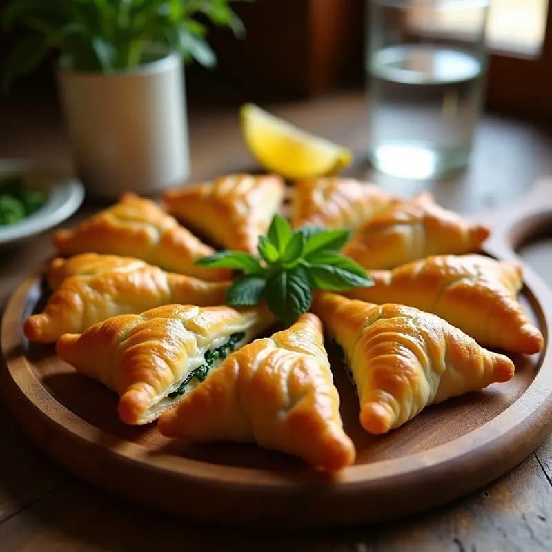 Sambousek de Espinacas y Queso Halloumi: Aperitivo Libanés al Horno y Sin Fritura