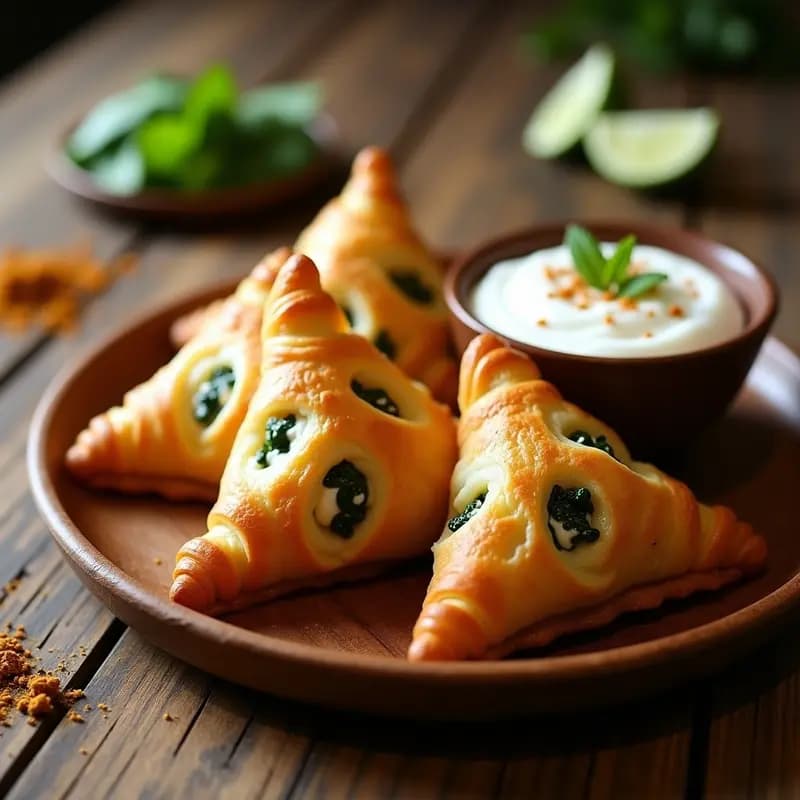 Sambousek de Espinacas y Queso Akkawi: Aperitivo Árabe en Airfryer