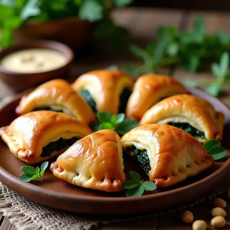 Sambusak de Espinacas y Piñones: Empanadillas Judías Irací Crujientes