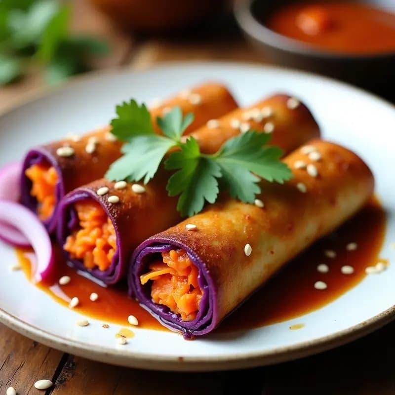 Samfoo de Repollo y Zanahoria con Salsa de Tamarindo: Receta Fiji-India Vegana y Picante