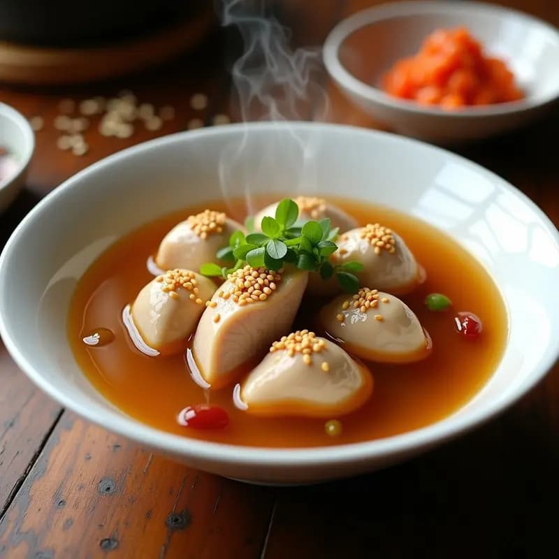 Samgaetang Coreano de Pollo y Ginseng: Sopa Tradicional Energizante en Olla Lenta