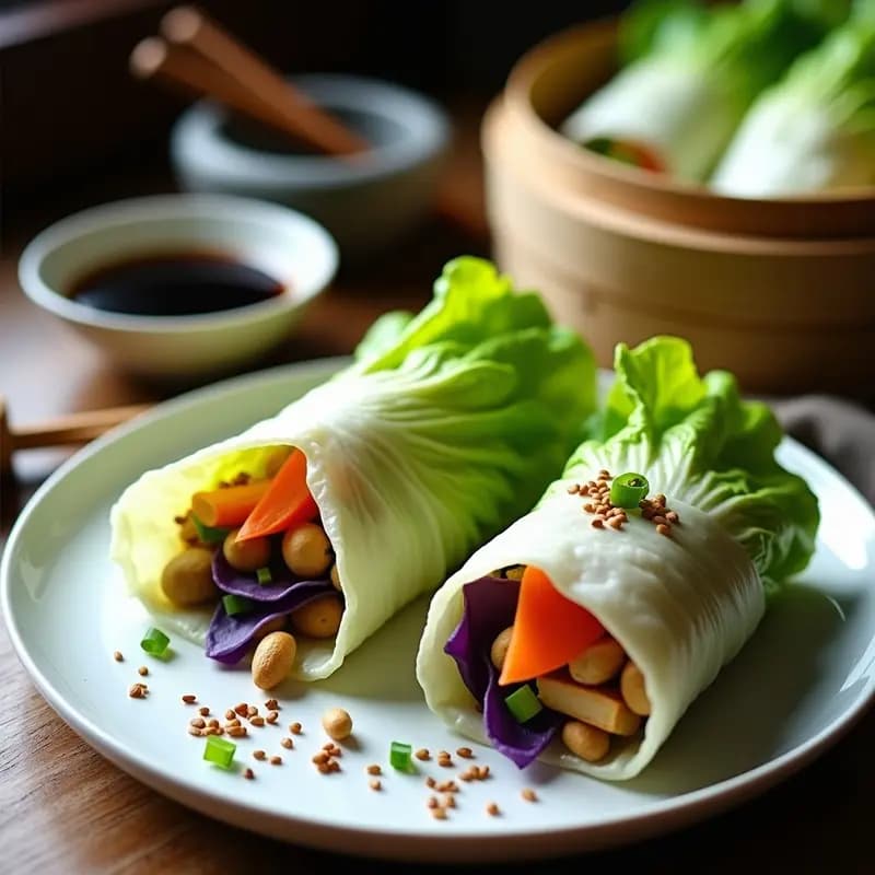 Samgukapsal Coreano Relleno de Hongos Shiitake: Receta de Lechuza Vegana al Vapor