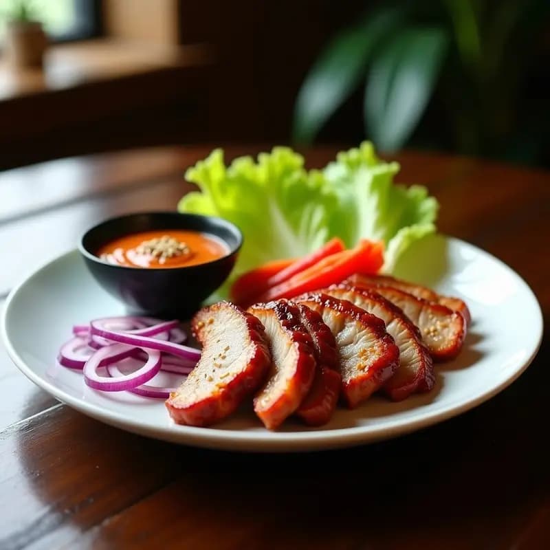 Samgyupsal Coreano con Salsa de Kimchi Vegana: Receta de Cerdo Marinado en 25 Minutos