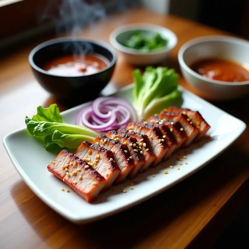 Samgyupsal Coreano con Salsa Ssamjang: Receta de Cerdo a la Parrilla en Casa