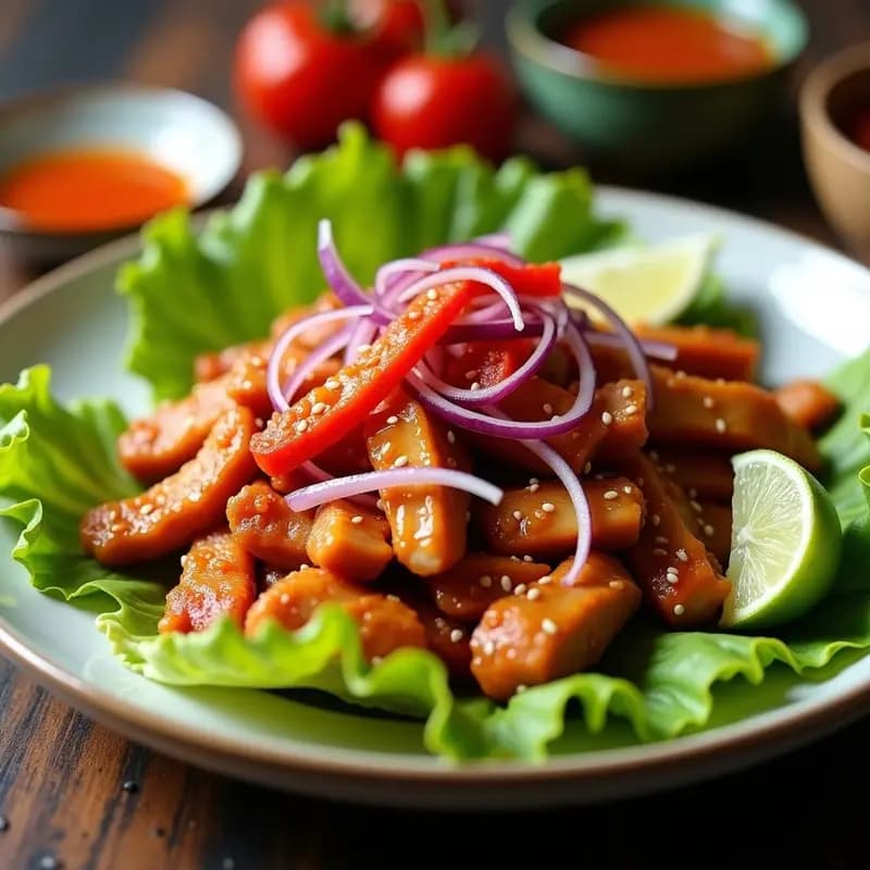 Sami Choyo Coreano de Cerdo Marinado en Salsa Gochujang: Receta Picante y Crujiente en 25 Minutos