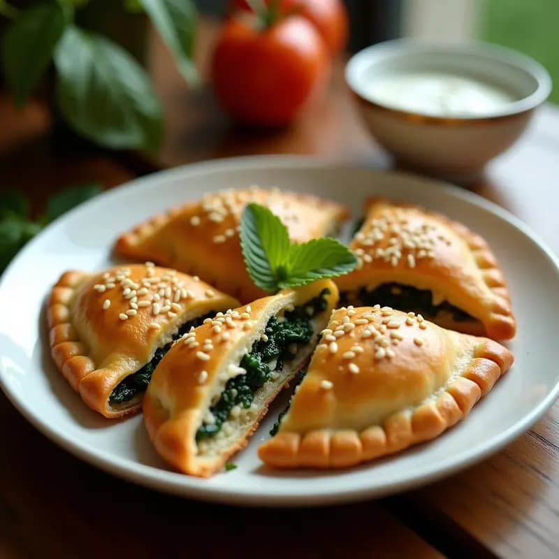 Sami de Espinacas y Queso Halloumi: Empanadas Libanesa Crujientes en Airfryer