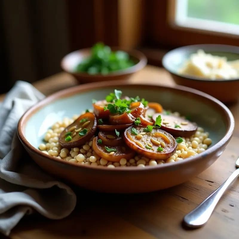 Saminá de Trigo Sarraceno con Champiñones y Cebolla Caramelizada: Receta Polaca Vegana