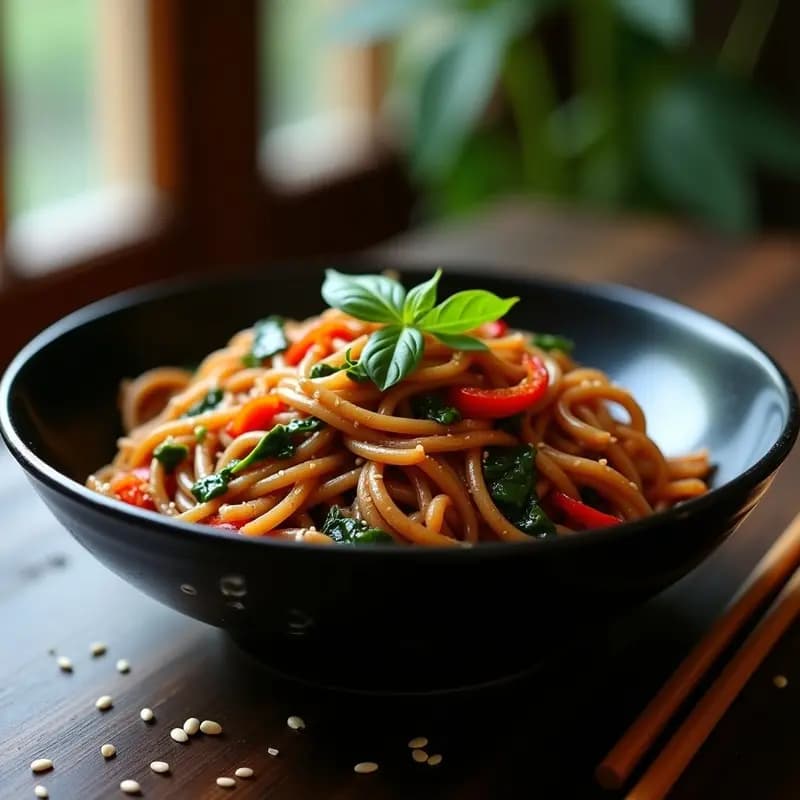 Samlá Buckwheat Coreano con Fideos de Trigo Sarraceno y Verduras: Receta Vegana y Sin Gluten