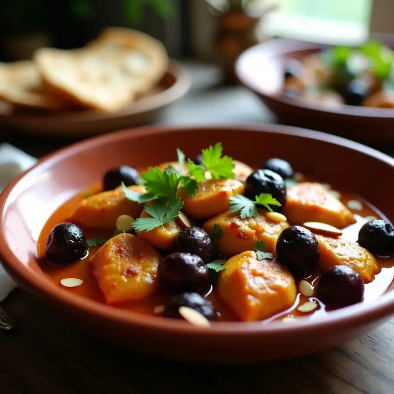 Samla de Pechuga con Ciruelas Pasas y Almendras: Receta Tunecina en Olla Rápida