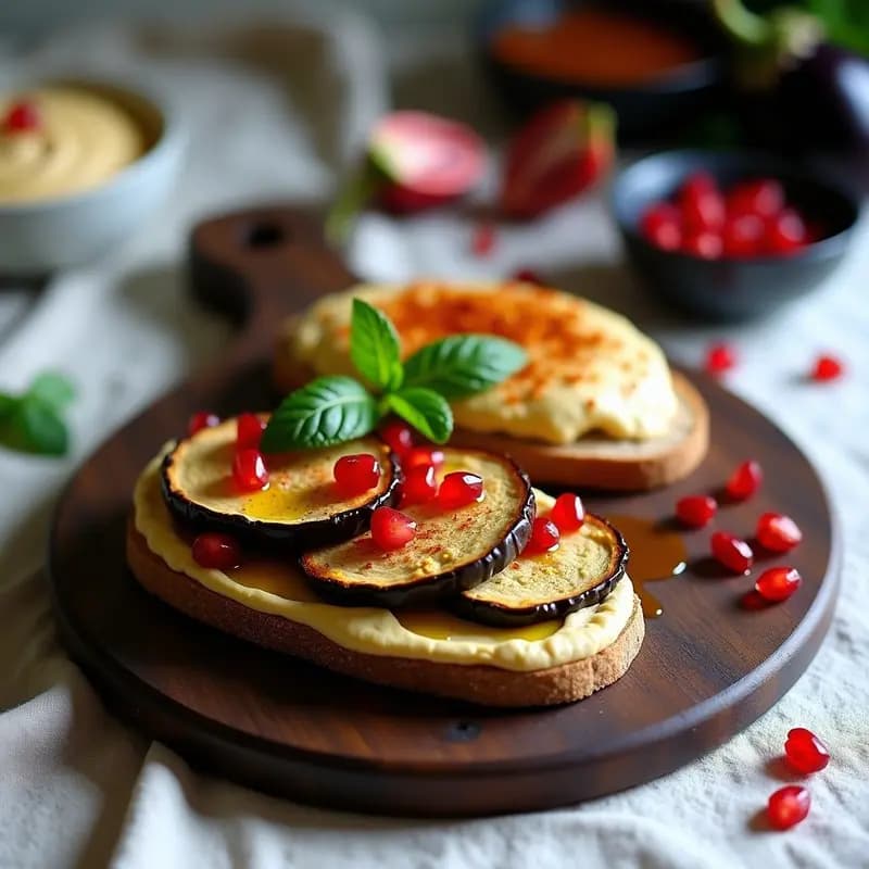 Sammi de Berenjena y Hummus: Bocadillo Libanés Vegano y Sin Gluten