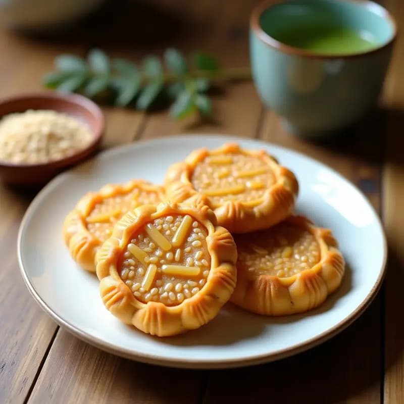 Samoo Saeng Koreanos: Galletas de Arroz Crujientes con Semillas de Sésamo y Miel