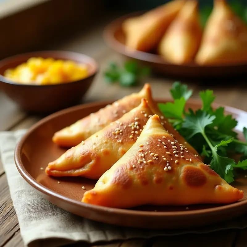 Samoosas de Batata y Guisantes: Empanadillas Sudafricanas Veganas en Olla