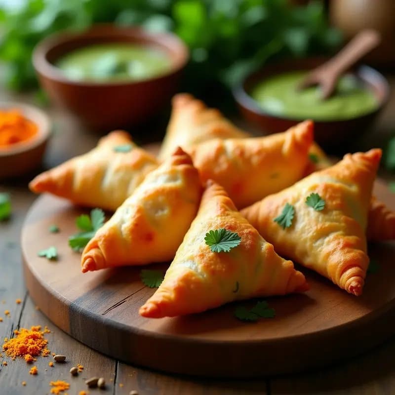 Samosa de Batata y Cilantro al Horno: Aperitivo Indio Sin Freír y Crujiente
