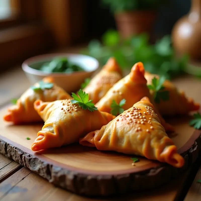 Samosa de Batata y Espinacas: Aperitivo Indio al Horno con Masa de Garbanzo
