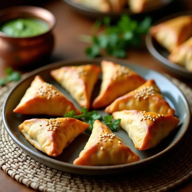 Samosa de Batata y Guisantes al Horno: Snack Indio Vegano y Sin Gluten