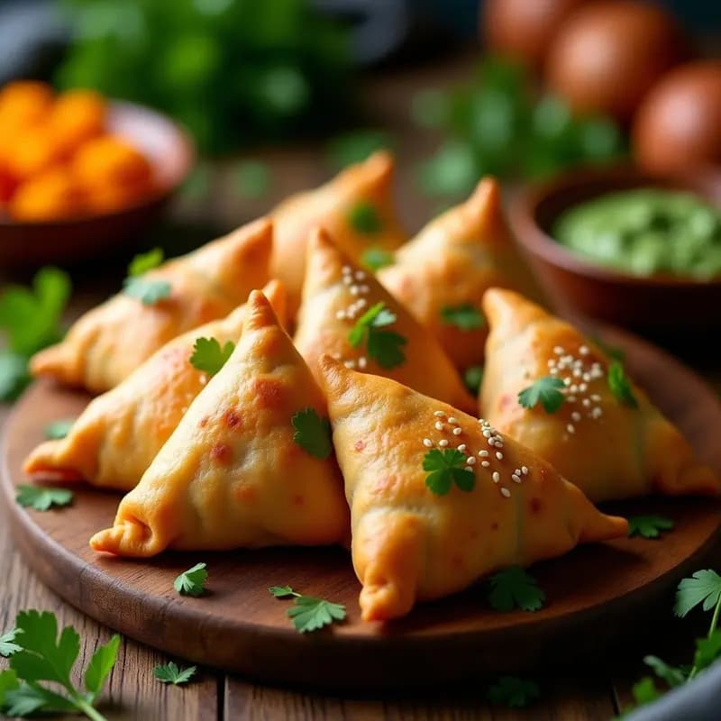 Samosa de Batata y Guisantes con Masa de Garbanzo: Receta India Vegana y al Horno