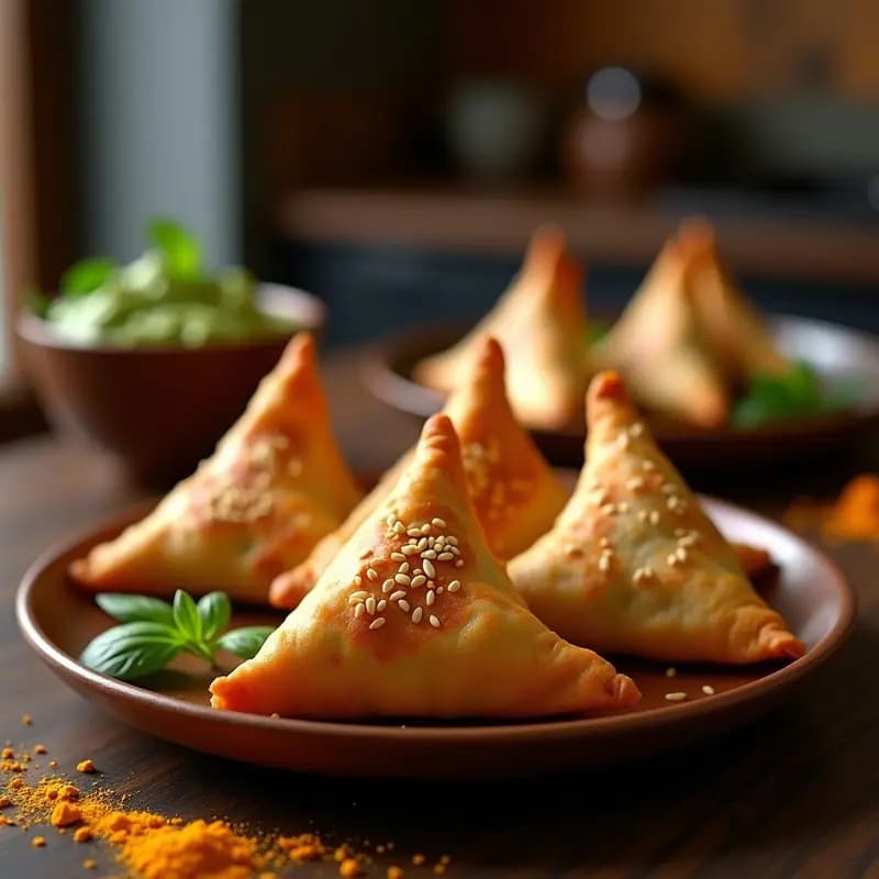 Samosa de Batata y Guisantes: Entrante Indio al Horno con Masala Especiada