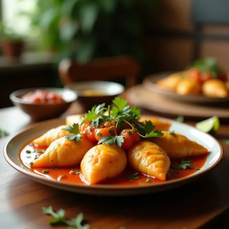 Samosa de Batata y Guisantes con Salsa de Tamarindo: Entrante Indio Vegano en Olla Lenta