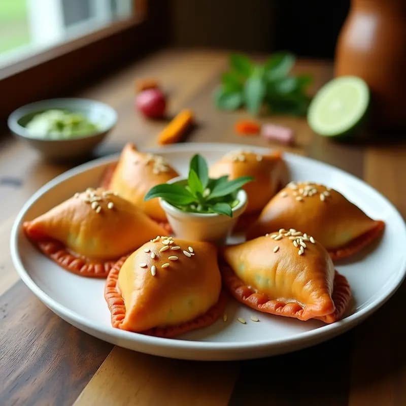 Samosa de Batata Morada y Guisantes: Croquetas Indias Crujientes en Airfryer Sin Freír
