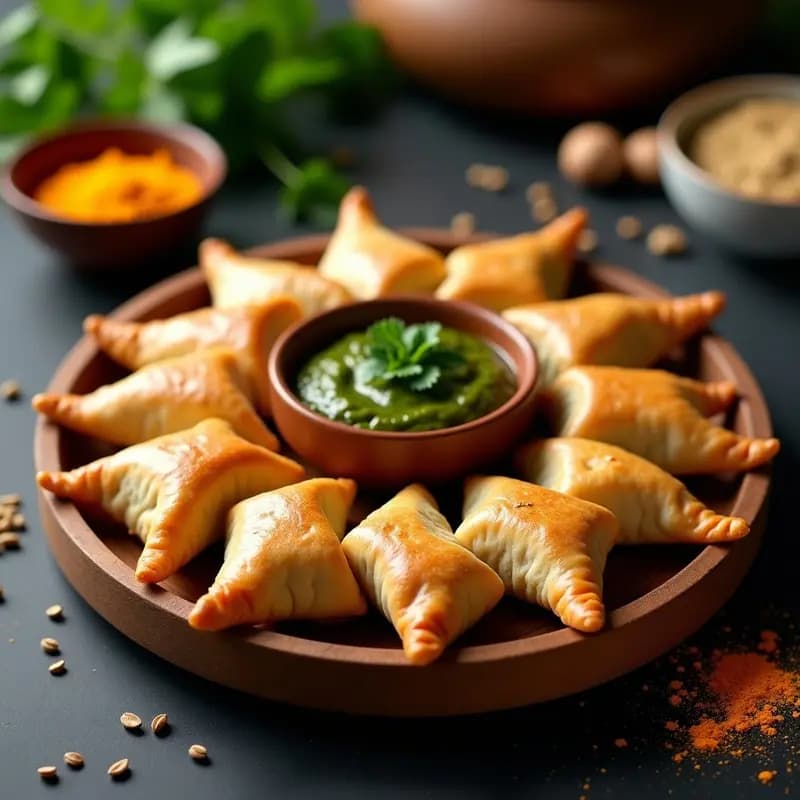 Samosa de Batata Morada y Garbanzos: Receta India al Horno con Toque de Comino