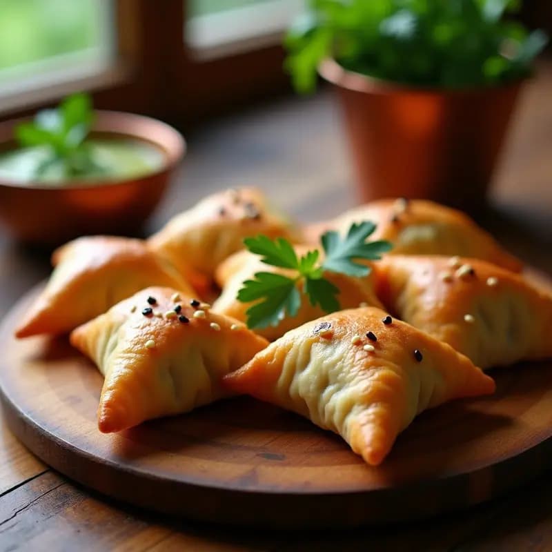 Samosa de Batata Morada y Guisante: Aperitivo Indio al Horno Sin Aceite en 25 Minutos