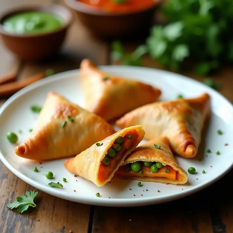 Samosa de Boniato y Guisantes: Empanadillas Indianas en Airfryer y Sin Gluten
