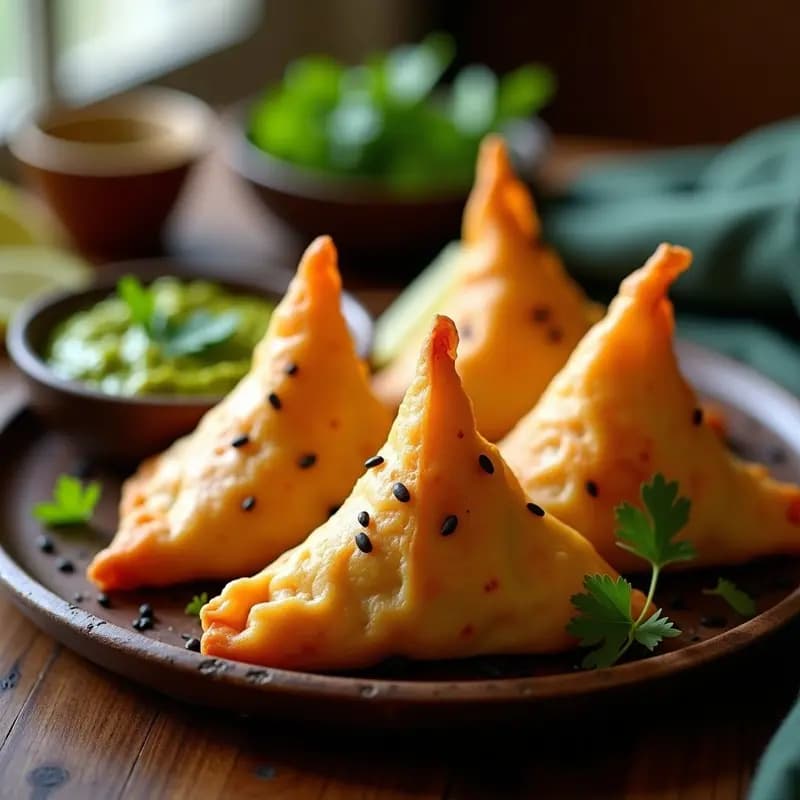 Samosa de Boniato y Guisantes: Receta Pakistaní Crudivegana en Horno
