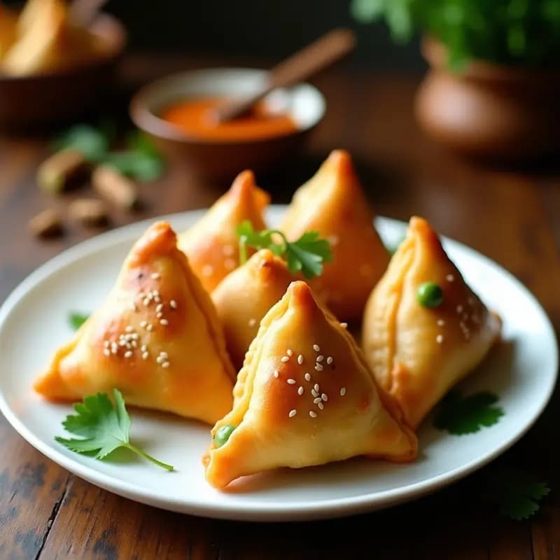 Samosa de Boniato y Guisantes: Aperitivo Indio Crujiente en Olla Exprés Sin Freír
