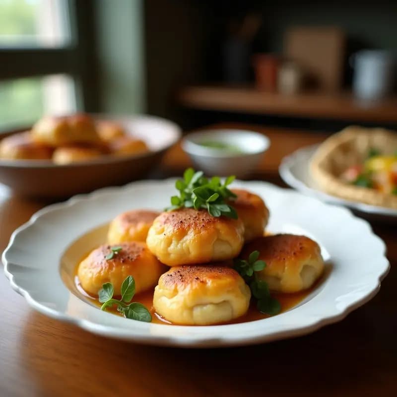 Samosa de Boniato y Guisantes con Salsa de Mentas: Entrante Indio Sin Gluten