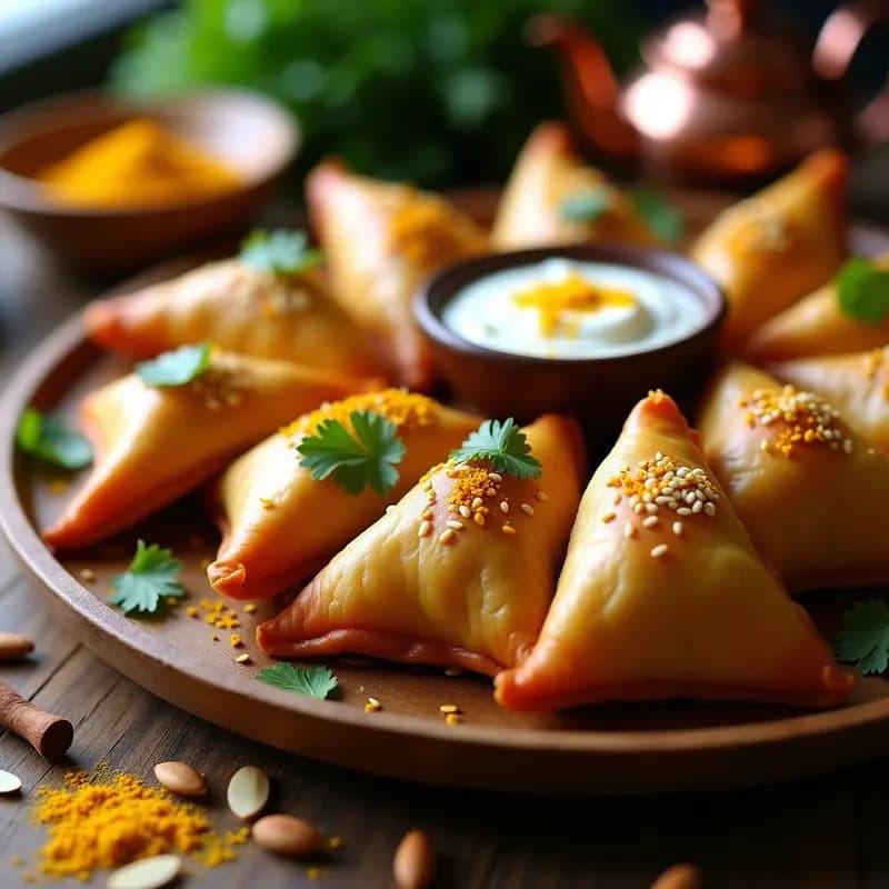 Samosa de Calabaza Butternut y Cúrcuma: Entrante Indio al Horno con Toque Dorado